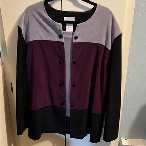 Colorblock Women's Top - Purple, Black, Gray